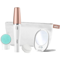 Braun FaceSpa Face Spa Depilatore Donna Epilatore Viso, Accessori Inclusi, Specchio e Pochette, Rivitalizza il Viso, 851V Bianco