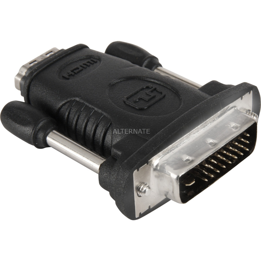 goobay 68482 adattatore per inversione del genere dei cavi HDMI 19pin F DVI-D 24+1pin M Nero
