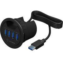 ICY BOX IB-HUB1403 USB 3.2 Gen 1 (3.1 Gen 1) Type-A 5000 Mbit/s Nero, Hub USB