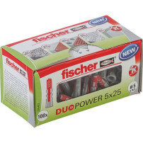 fischer DUOPOWER 5 x 25 LD spina 100 pezzo(i) Plastica Rotondo, Tassello