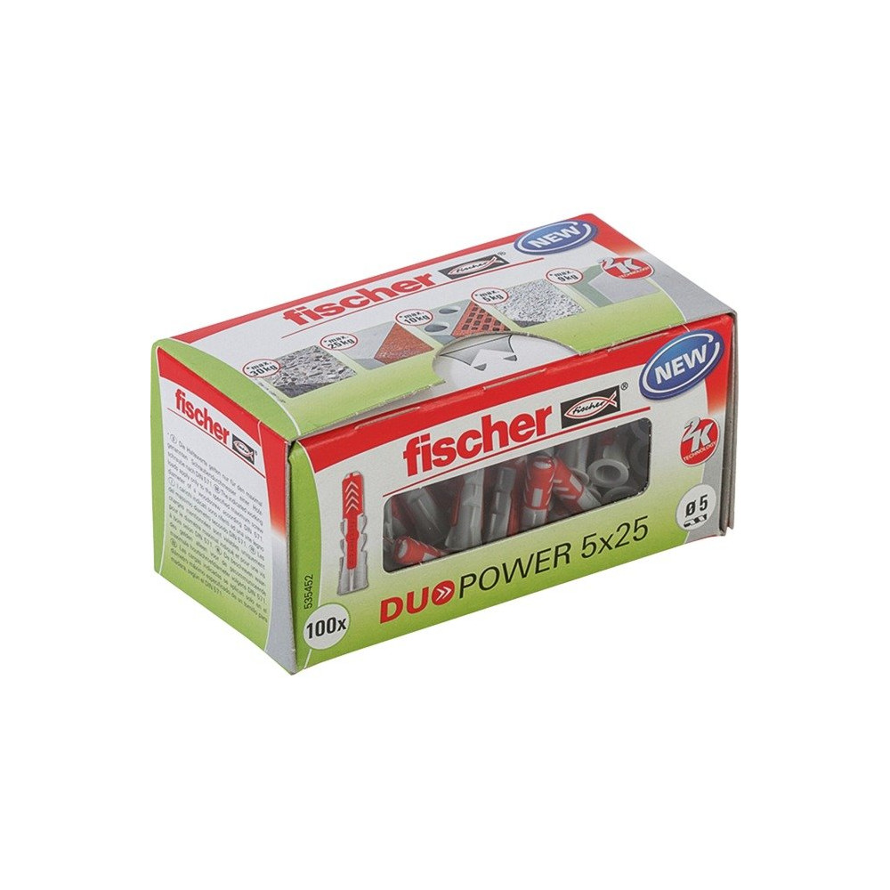 fischer DUOPOWER 5 x 25 LD spina 100 pezzo(i) Plastica Rotondo, Tassello