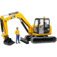 bruder Cat Mini Excavator with worker veicolo giocattolo, Veicolo modello