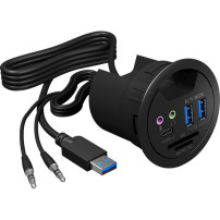 ICY BOX IB-HUB1404A presa energia Nero, Hub USB