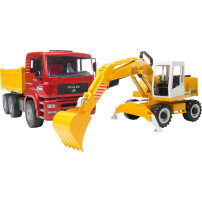 bruder MAN TGA Construction truck with Liebherr Excavator veicolo giocattolo, Veicolo modello