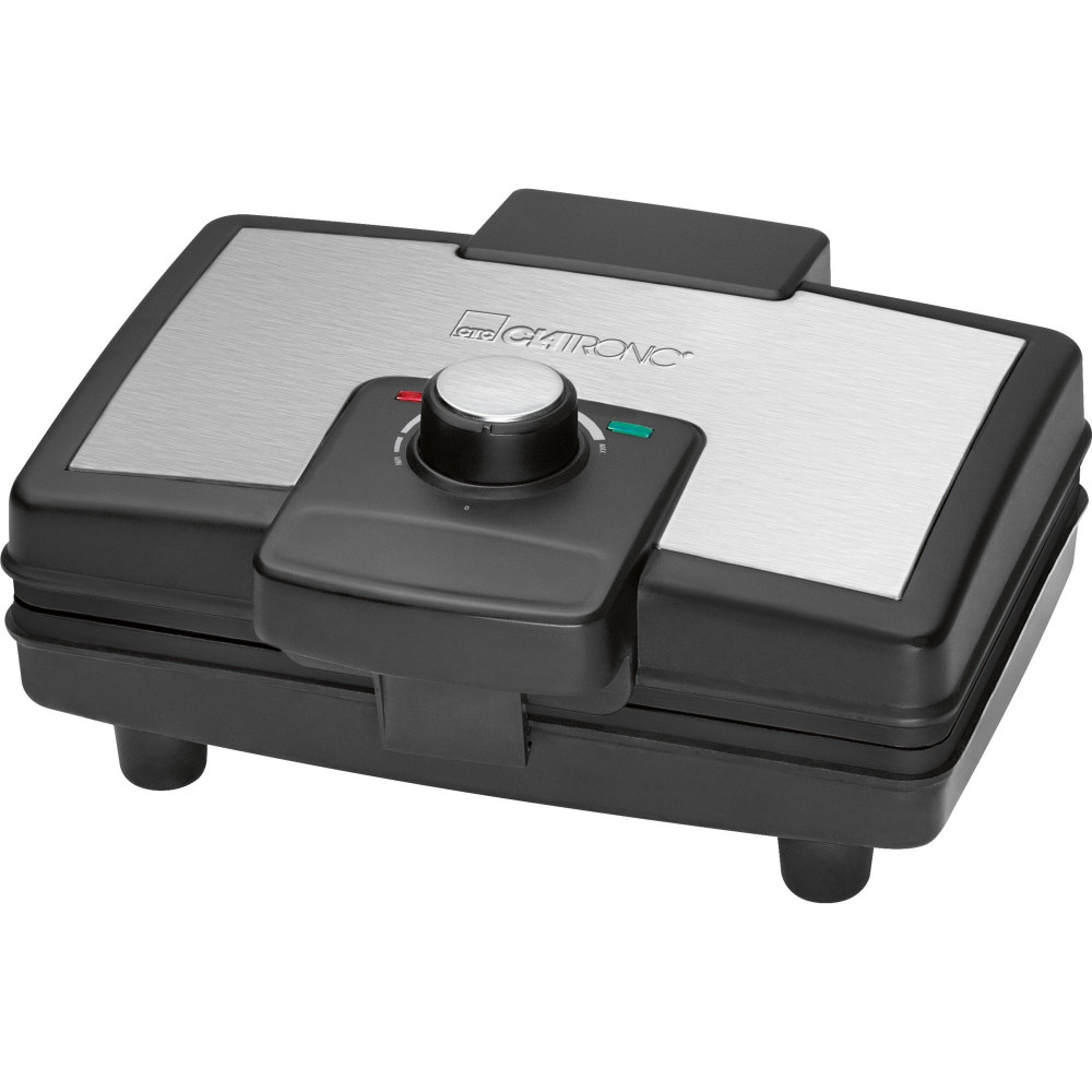 Clatronic WA 3606 2 waffle 800 W Nero, Acciaio inossidabile, Cialde