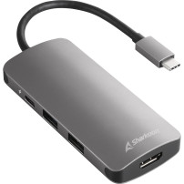 Sharkoon USB 3.0 Type C Multiport Adapter USB 3.2 Gen 1 (3.1 Gen 1) Type-C 5000 Mbit/s Grigio, Docking station