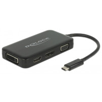 DeLOCK 63929 hub di interfaccia USB 2.0 Type-C Nero, Adattatore