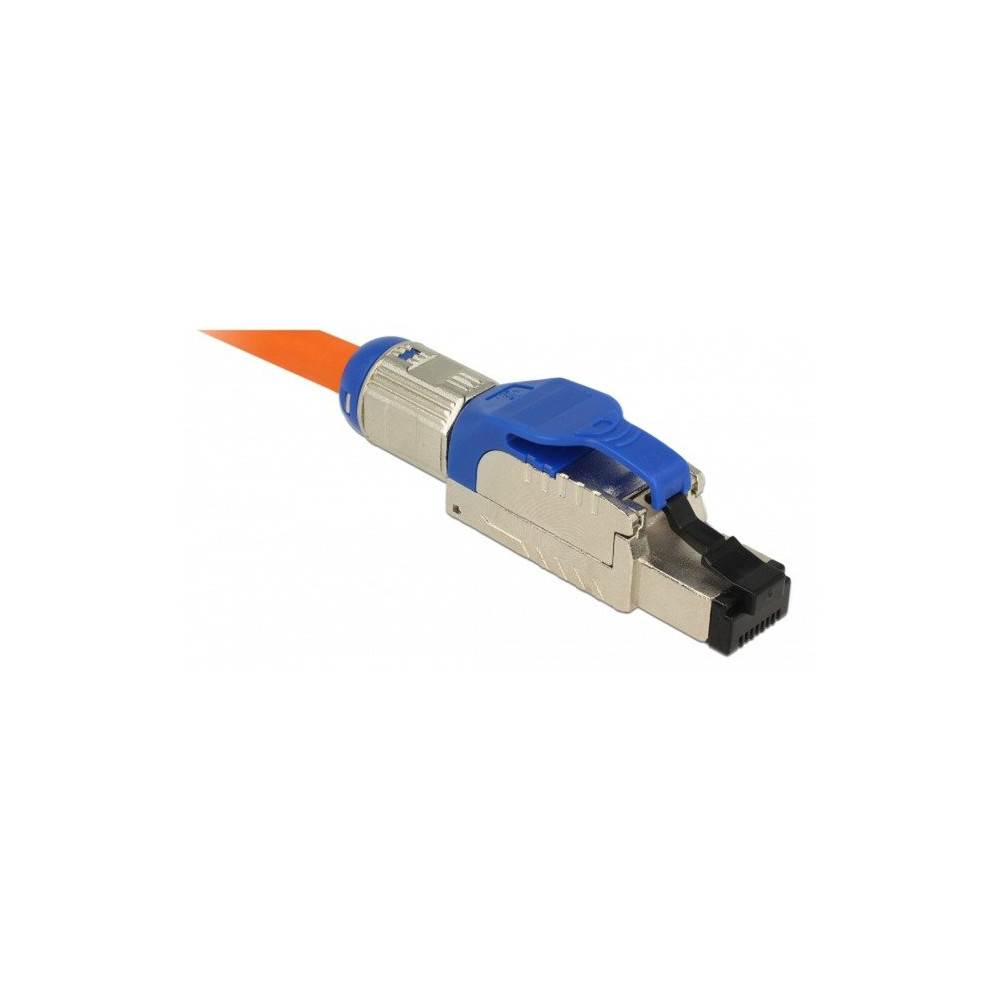 DeLOCK 86487 cavo di collegamento RJ-45 Blu, Argento, Spina