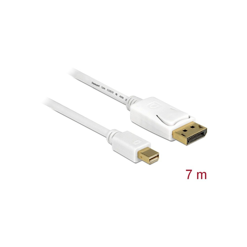 DeLOCK 83485 cavo DisplayPort 7 m Mini DisplayPort Bianco, Adattatore