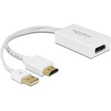 DeLOCK 62496 cavo e adattatore video 0,245 m DisplayPort HDMI + USB Bianco