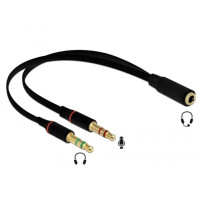 DeLOCK 65967 cavo audio 0,2 m 3.5mm 2 x 3.5mm Nero, Adattatore