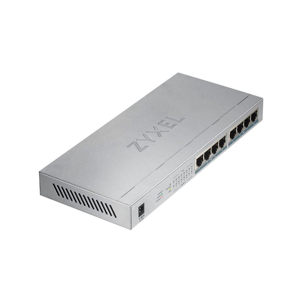 Zyxel GS1008HP Non gestito Gigabit Ethernet (10/100/1000) Supporto Power over Ethernet (PoE) Grigio, Interruttore