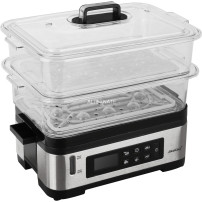 Steba DG 2 pentola a vapore 2 cestello/i Libera installazione 1200 W Nero, Acciaio inossidabile, Vaporiera