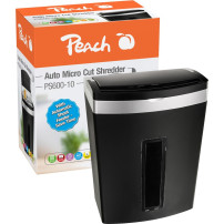 Peach PS600-10 distruggi documenti Taglio a frammenti 63 dB Nero, Argento