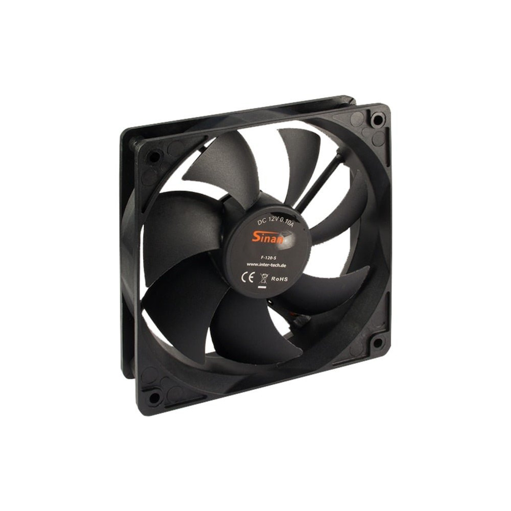 Inter-Tech F-120-S Case per computer Ventilatore 12 cm Nero, Ventola