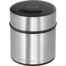 ProfiCook 501140 macchina per gelato 1,8 L 12 W Nero, Acciaio inossidabile, Gelatiera