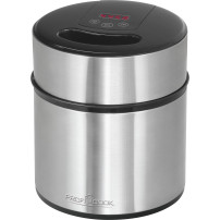 ProfiCook 501140 macchina per gelato 1,8 L 12 W Nero, Acciaio inossidabile, Gelatiera