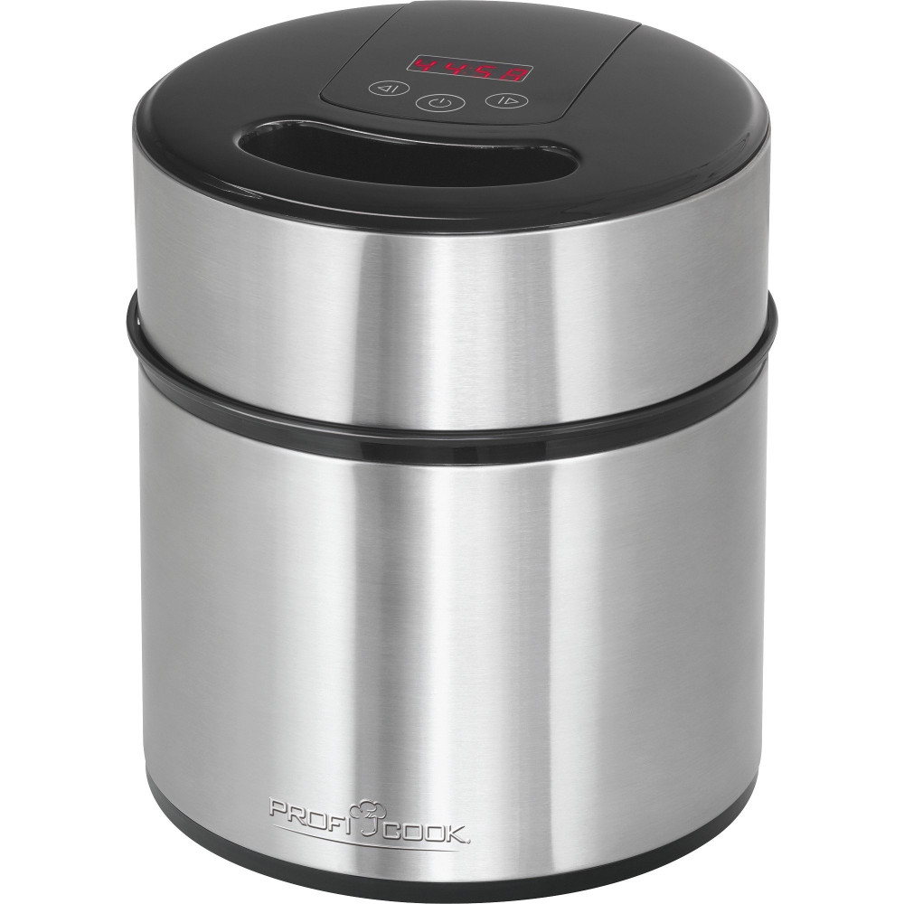 ProfiCook 501140 macchina per gelato 1,8 L 12 W Nero, Acciaio inossidabile, Gelatiera