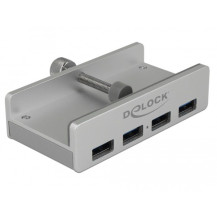 DeLOCK 64046 hub di interfaccia USB 3.2 Gen 1 (3.1 Gen 1) Type-A 5000 Mbit/s Argento, Hub USB