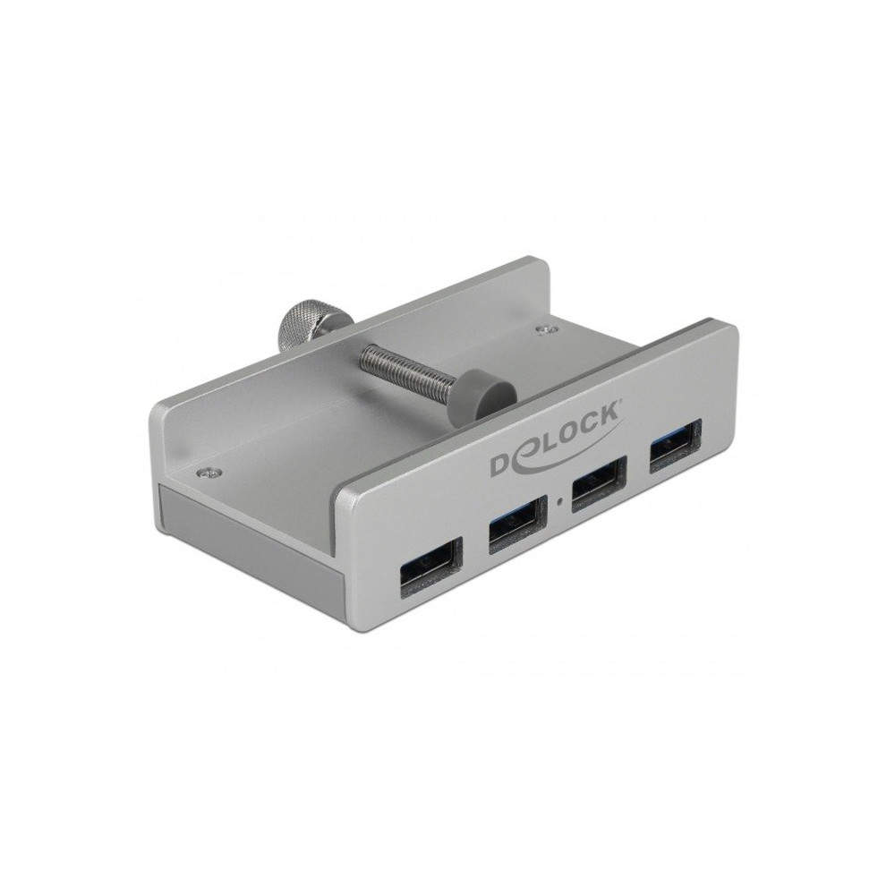 DeLOCK 64046 hub di interfaccia USB 3.2 Gen 1 (3.1 Gen 1) Type-A 5000 Mbit/s Argento, Hub USB