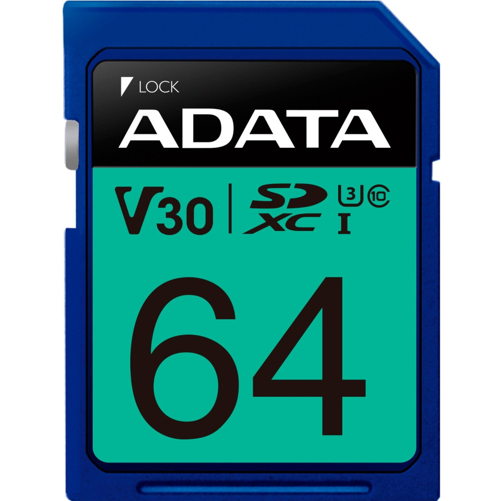ADATA ASDX64GUI3V30S-R memoria flash 64 GB SDXC UHS-I Classe 10, Scheda di memoria