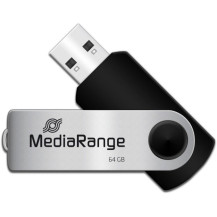 MediaRange 64GB USB 2.0 unità flash USB USB Type-A / Micro-USB Nero, Argento, Chiavetta USB