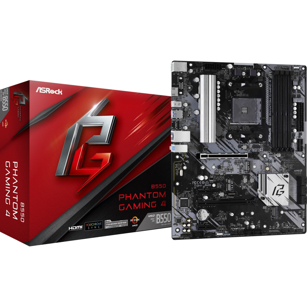 ASRock B550 Phantom Gaming 4 AMD B550 Socket AM4 ATX, Scheda madre
