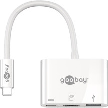goobay 62104 hub di interfaccia USB tipo-C 5000 Mbit/s Bianco, Hub USB