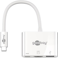goobay 62104 hub di interfaccia USB tipo-C 5000 Mbit/s Bianco, Hub USB