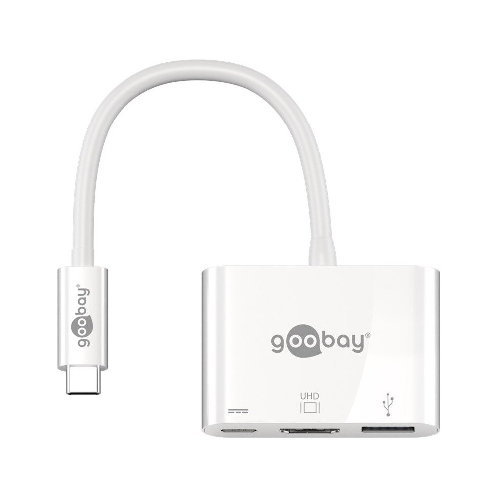goobay 62104 hub di interfaccia USB tipo-C 5000 Mbit/s Bianco, Hub USB