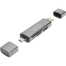 Digitus Dual Card Reader Hub USB-C™ / USB 3.0, OTG, Lettore di schede