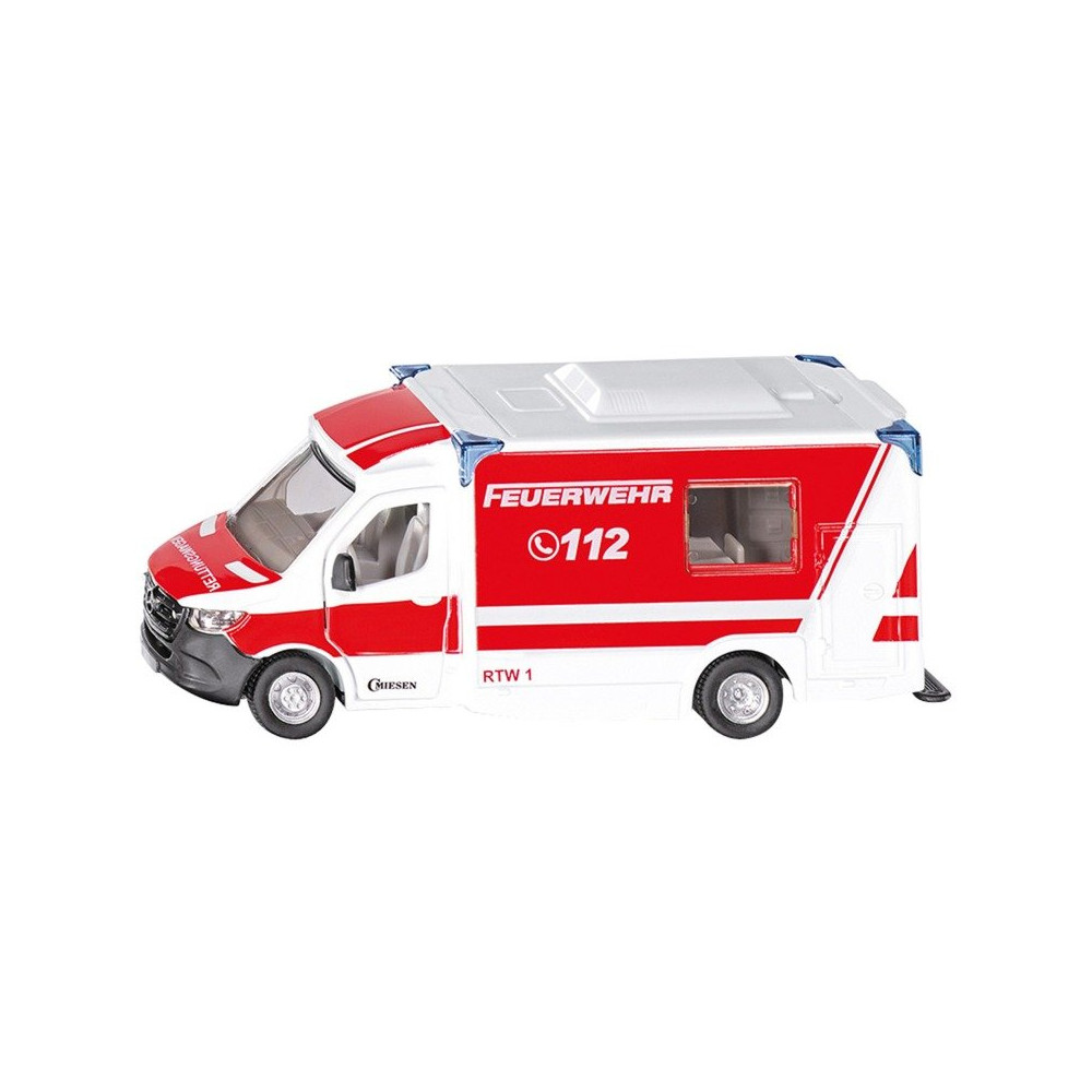 SIKU Mercedes-Benz Sprinter Miesen Type C Ambulance Modello di ambulanza Preassemblato 1:50, Veicolo modello