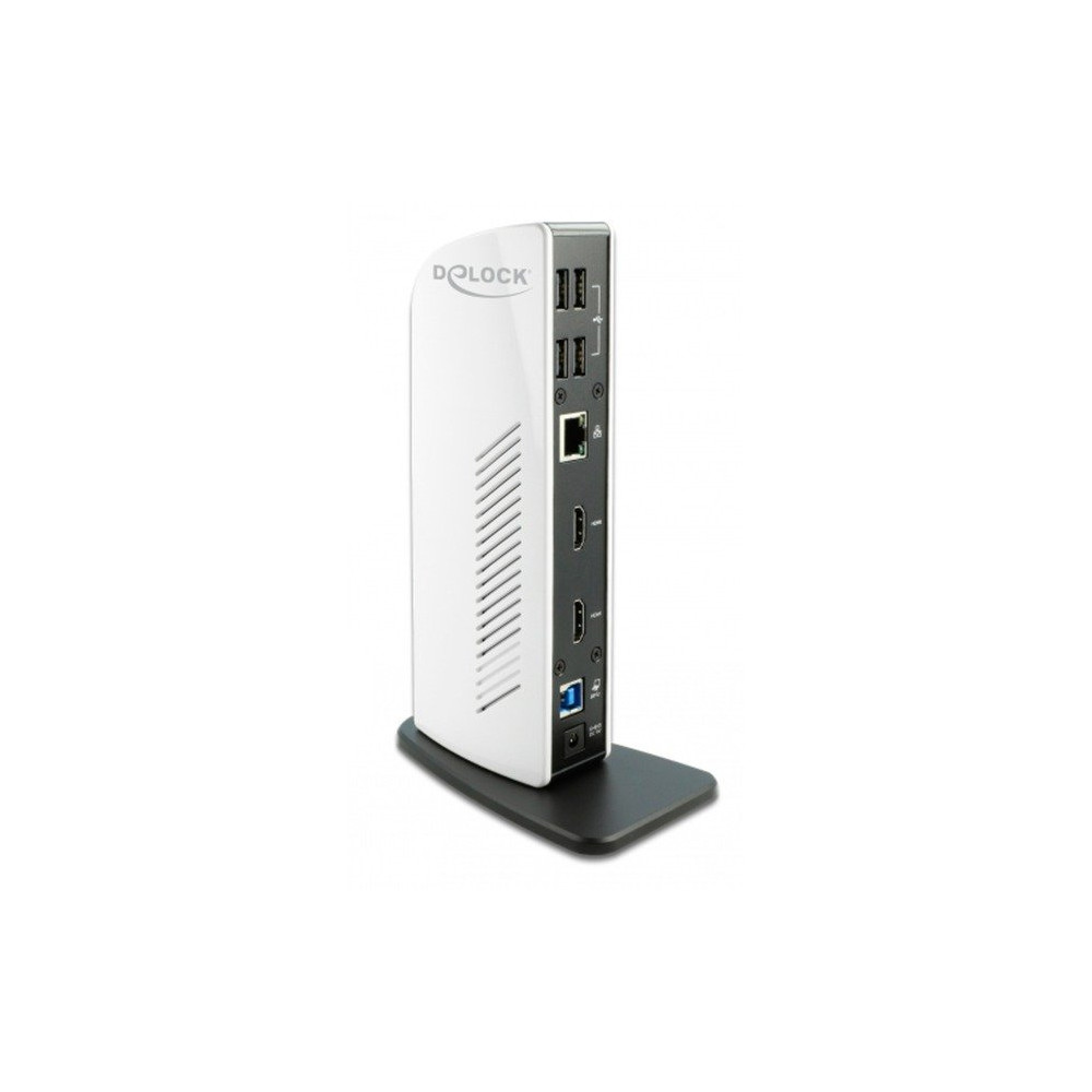 DeLOCK 87771 replicatore di porte e docking station per notebook Cablato Nero, Bianco
