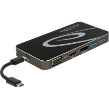 DeLOCK 87773 replicatore di porte e docking station per notebook Cablato USB 3.2 Gen 1 (3.1 Gen 1) Type-C Nero