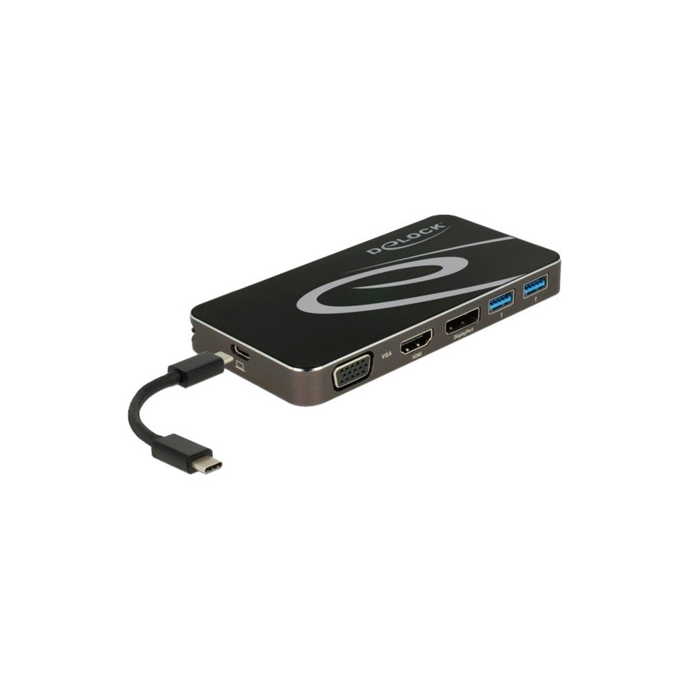 DeLOCK 87773 replicatore di porte e docking station per notebook Cablato USB 3.2 Gen 1 (3.1 Gen 1) Type-C Nero