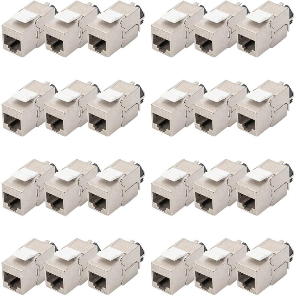 Digitus Modulo Keystone CAT 6A, schermato con supporto dei cavi intelligente, kit (24 pezzi), Modulo di Keystone