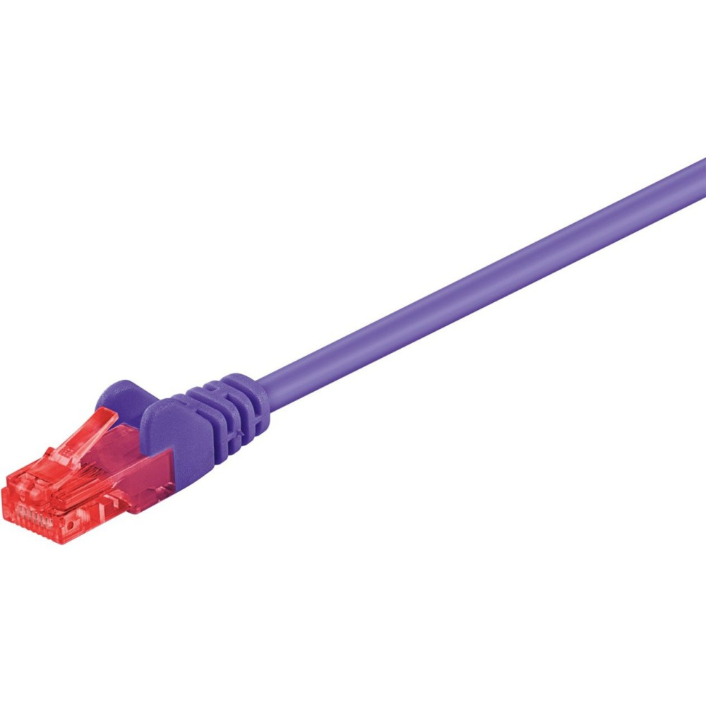 goobay 1m 2xRJ-45 Cable cavo di rete Viola Cat6