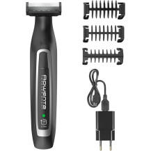 Rowenta TN6000 Forever Sharp per Radere, Regolare e Rifinire, Lame in Acciaio Inox Autoaffilanti e 3 Pettini Regolabarba, Batter