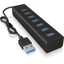 ICY BOX IB-HUB1700-U3 USB 3.2 Gen 1 (3.1 Gen 1) Type-A 5000 Mbit/s Nero, Hub USB