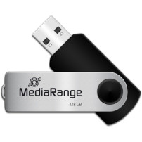 MediaRange MR913 unità flash USB 128 GB USB tipo A 2.0 Nero, Argento, Chiavetta USB