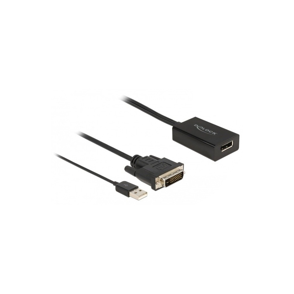 DeLOCK 63189 cavo e adattatore video 0,5 m DVI DisplayPort Nero