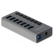 DeLOCK 63669 hub di interfaccia USB 3.2 Gen 1 (3.1 Gen 1) Type-B 5000 Mbit/s Grigio, Hub USB