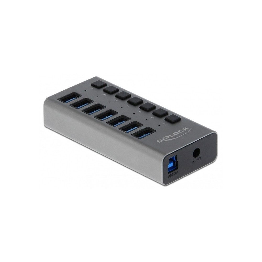 DeLOCK 63669 hub di interfaccia USB 3.2 Gen 1 (3.1 Gen 1) Type-B 5000 Mbit/s Grigio, Hub USB