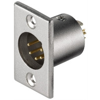 goobay XLR 186-5 G cavo di collegamento XLR M 5 pin Acciaio inossidabile, Connessione integrata