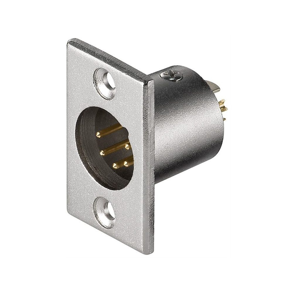 goobay XLR 186-5 G cavo di collegamento XLR M 5 pin Acciaio inossidabile, Connessione integrata