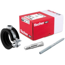 fischer Set di fascette per tubi FGRS 25-30, con tasselli, Fascetta stringitubo