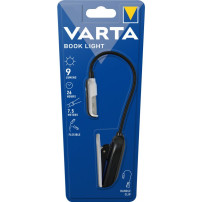 VARTA Book Light (incl. 2x CR2032 Celle a bottone, con impugnatura a clip e collo flessibile) argento/nero, luce a clip, Luce LE