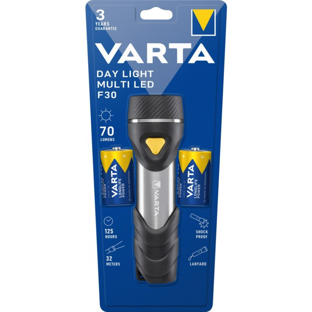 VARTA Day Light Multi LED F30 with 2D Batt., Torcia elettrica