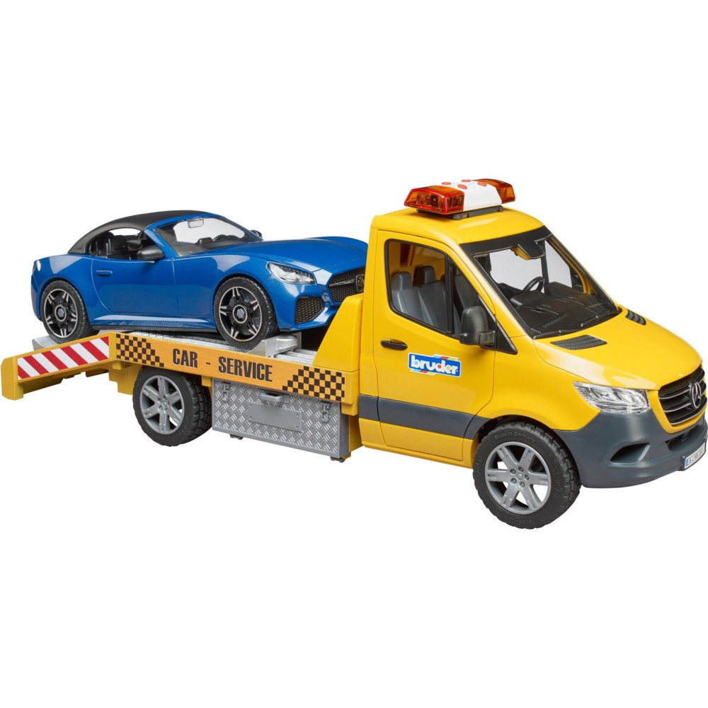 bruder MB Sprinter Trasportatore di auto con modulo luce e suono, Veicolo modello