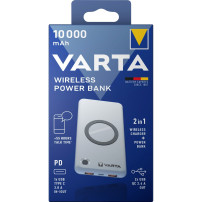 VARTA 57913 Polimeri di litio (LiPo) 10000 mAh Carica wireless Bianco, Powerbank